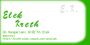 elek kreth business card